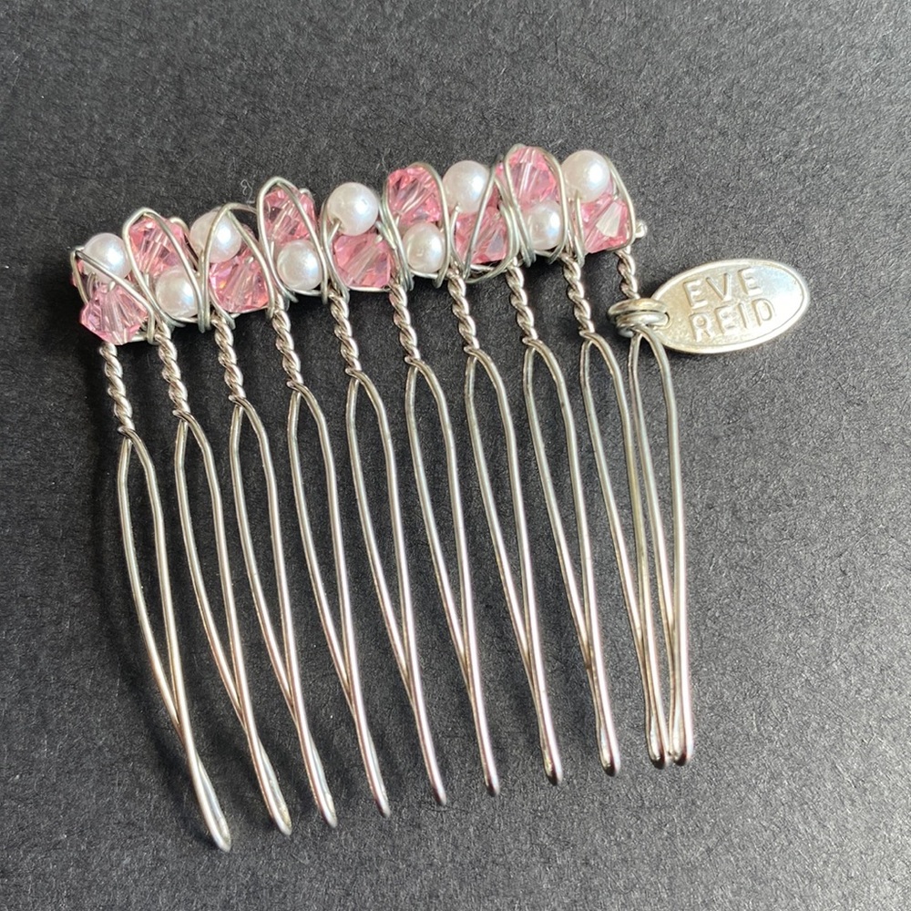 Eve Reid Pink Crystal and Pearl Hair Accesory